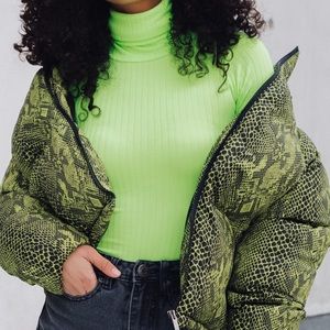 Neon Green PrettyLittleThing Turtleneck